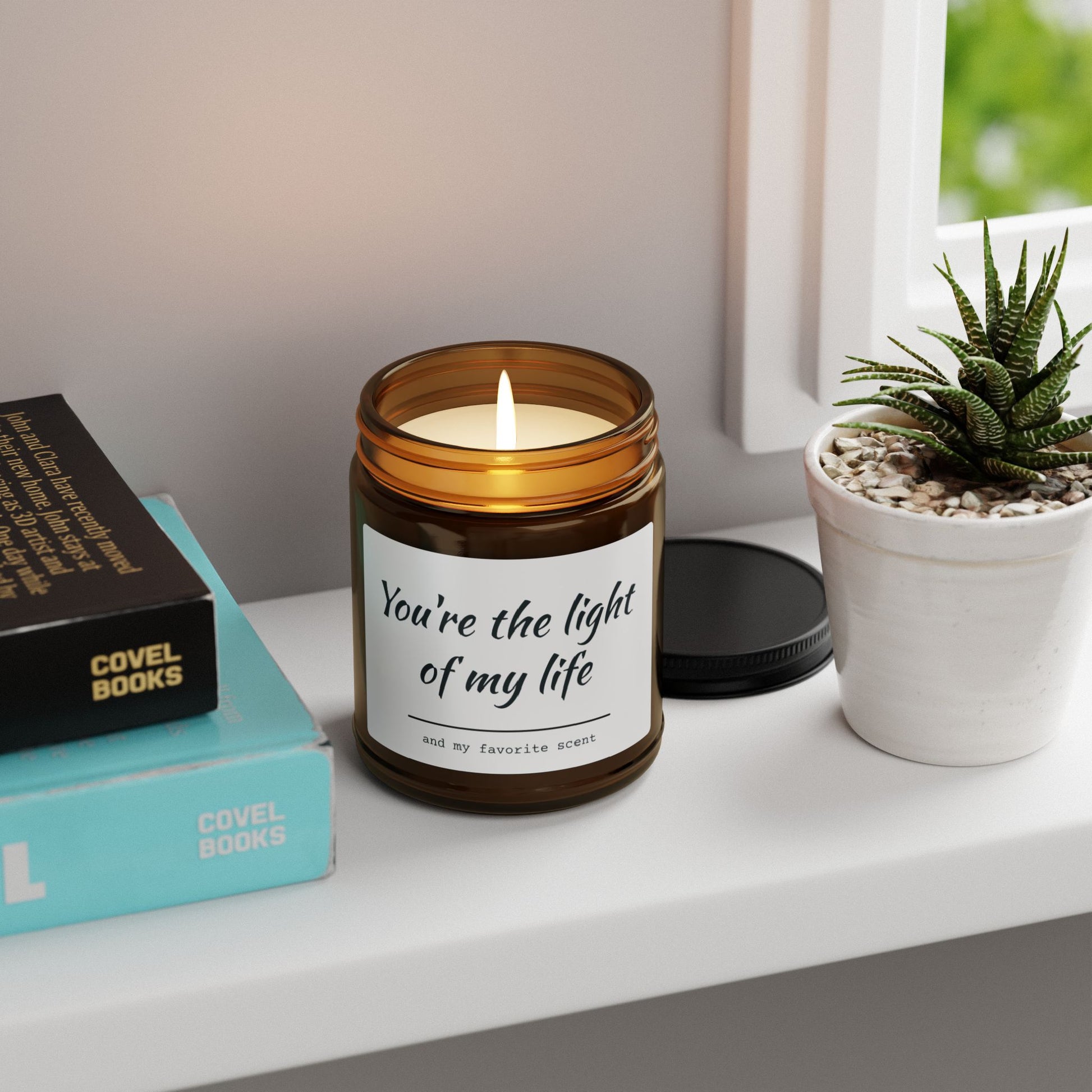 You're the light of my life and my favorite scent Scented Soy Candle (Multi-Size, Amber Jar) - CoolCollectiveCo