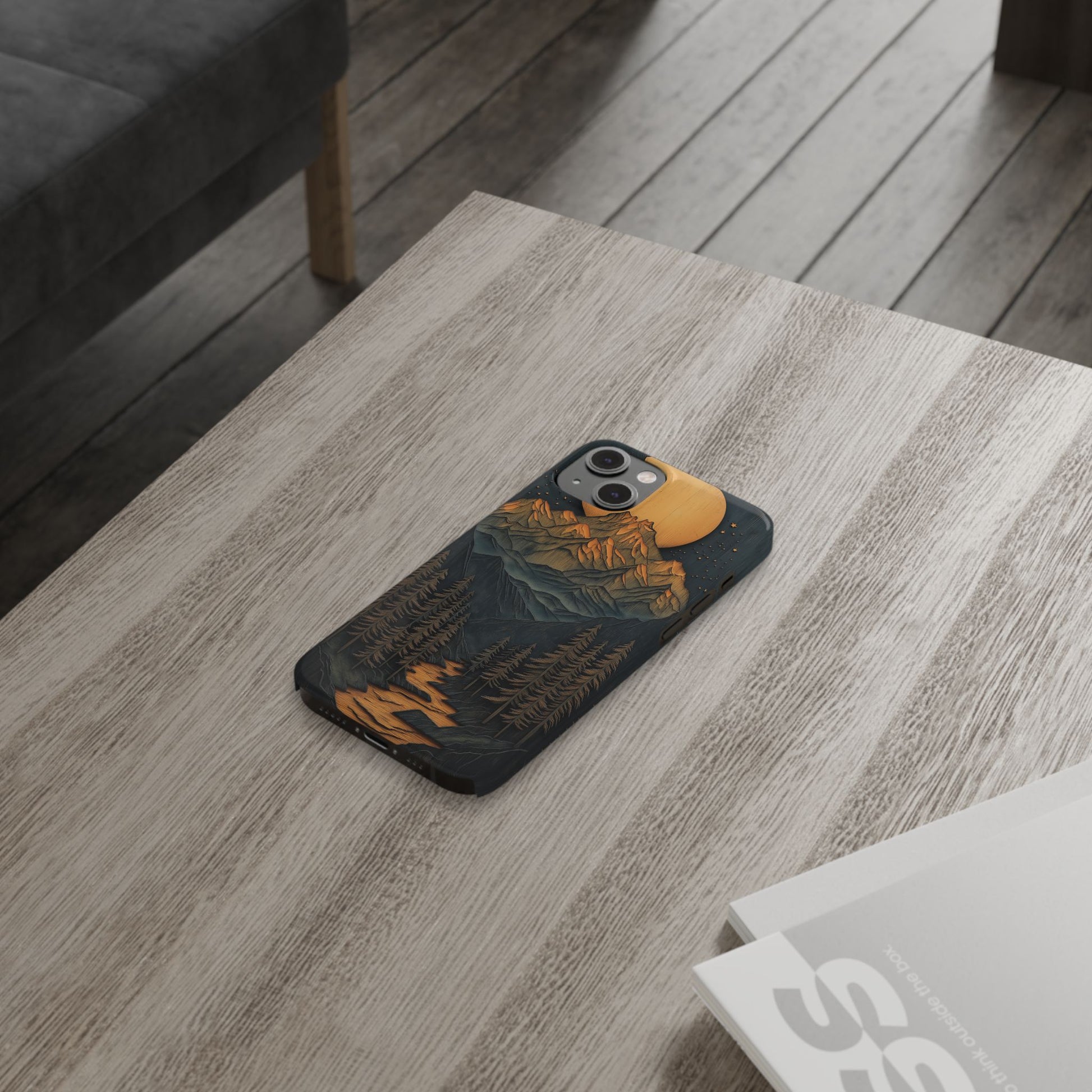 Mountain Sunset Slim Phone Case - Nature Inspired Design - CoolCollectiveCo