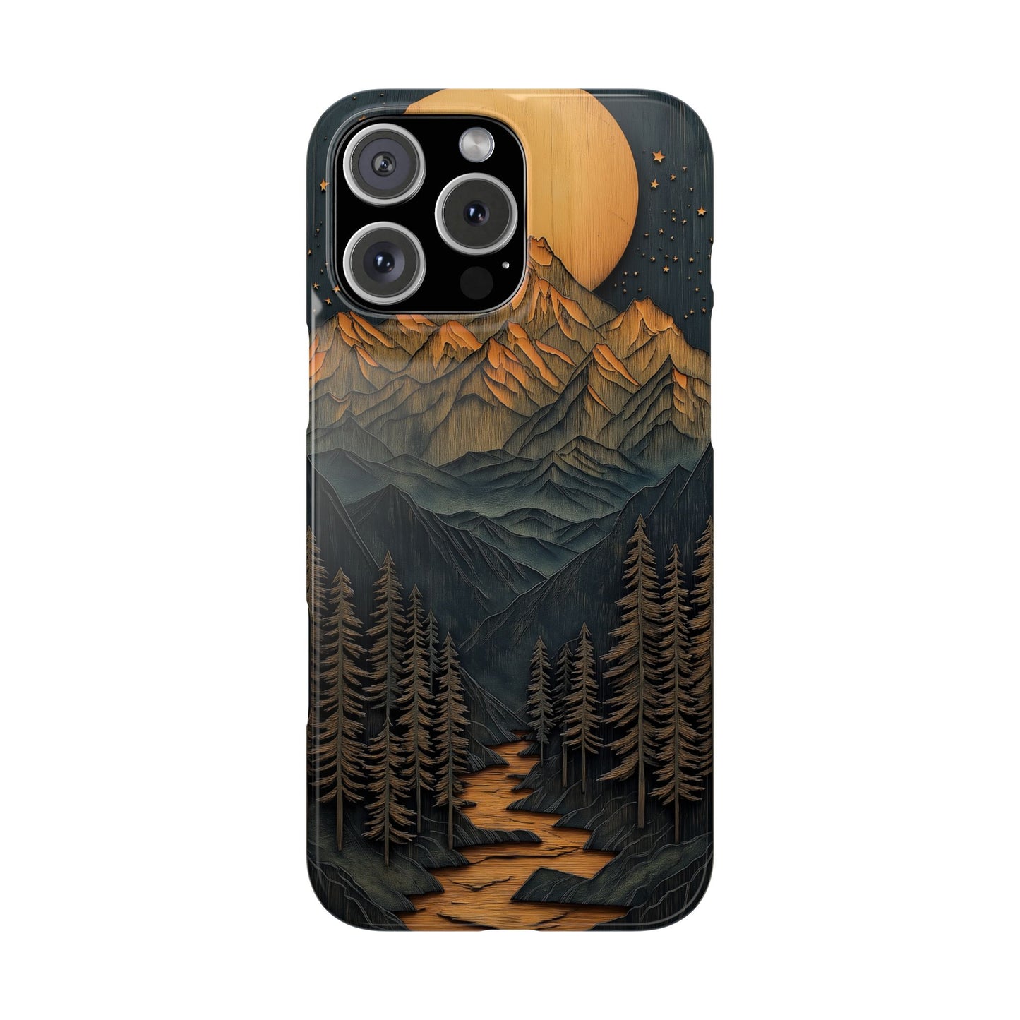 Mountain Sunset Slim Phone Case - Nature Inspired Design - CoolCollectiveCo