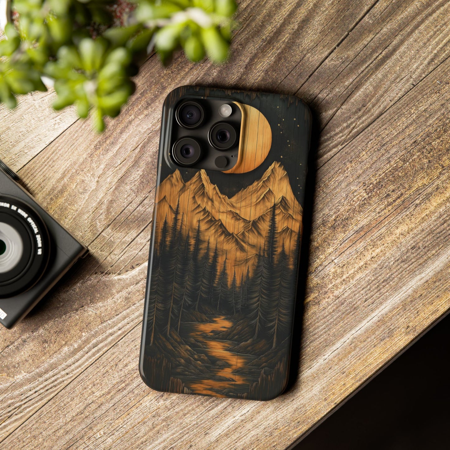 Mountain Sunset Slim Phone Case - Nature-Inspired Design for Outdoor Enthusiasts - CoolCollectiveCo