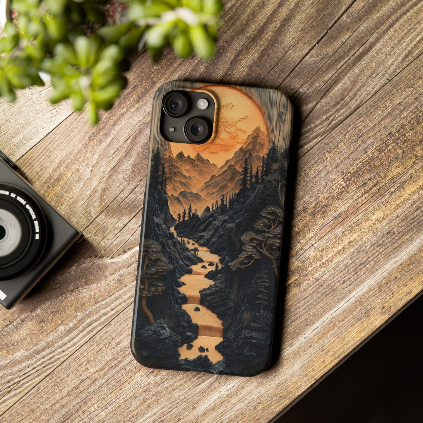 Mountain Sunset Slim Phone Case | Nature-Inspired Design for Adventurers - CoolCollectiveCo