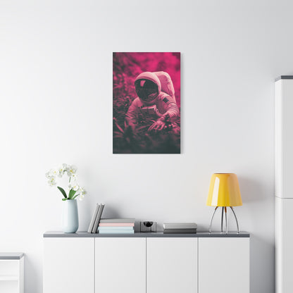 Astronaut Cannabis Canvas Art - Futuristic Pink Space Decor - CoolCollectiveCo