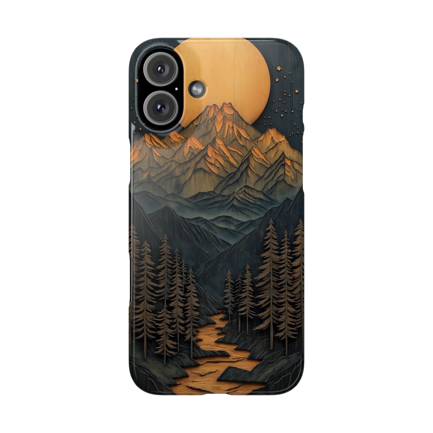 Mountain Sunset Slim Phone Case - Nature Inspired Design - CoolCollectiveCo