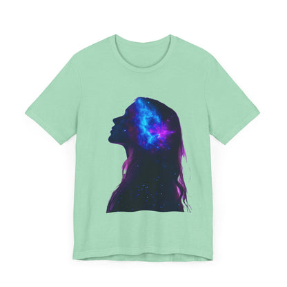 Cosmic Dreamer Unisex Jersey Tee - Galaxy Silhouette T-Shirt - CoolCollectiveCo