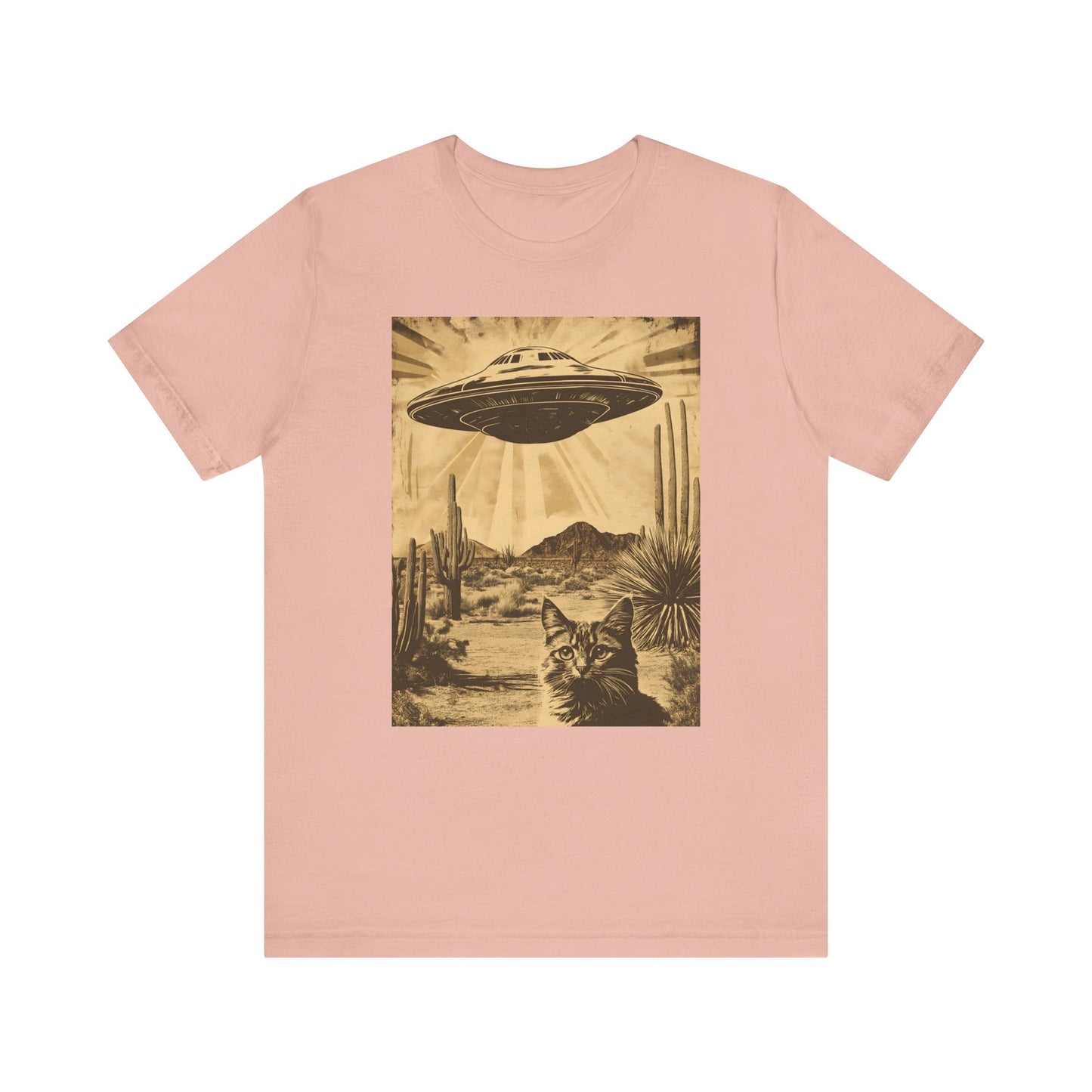 UFO Retro Cat Tee - Unisex Short Sleeve Shirt - CoolCollectiveCo