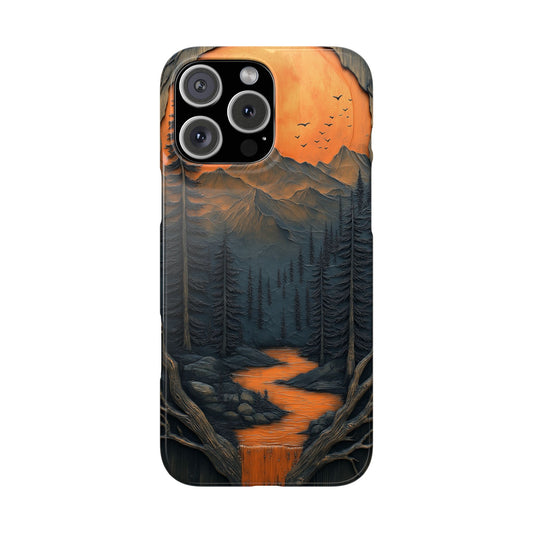 Nature-Inspired Slim Phone Case with Scenic Mountain Landscape - CoolCollectiveCo