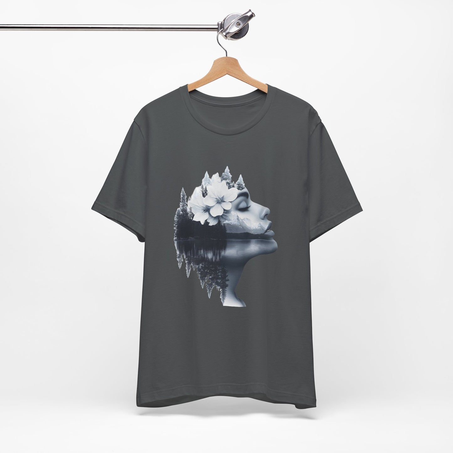 Nature-Inspired Unisex Jersey Tee – Serene Landscape & Floral Design - CoolCollectiveCo