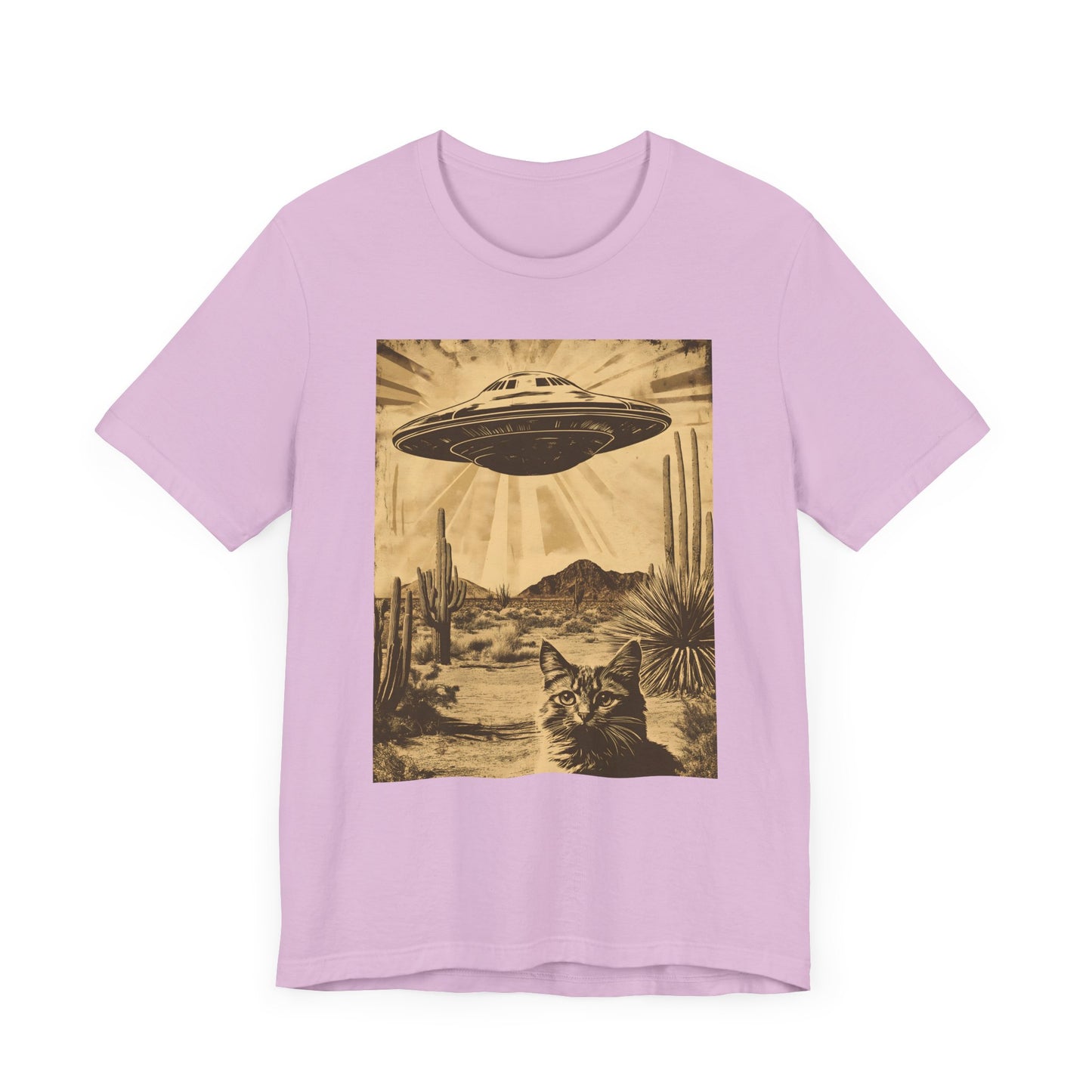 UFO Retro Cat Tee - Unisex Short Sleeve Shirt - CoolCollectiveCo