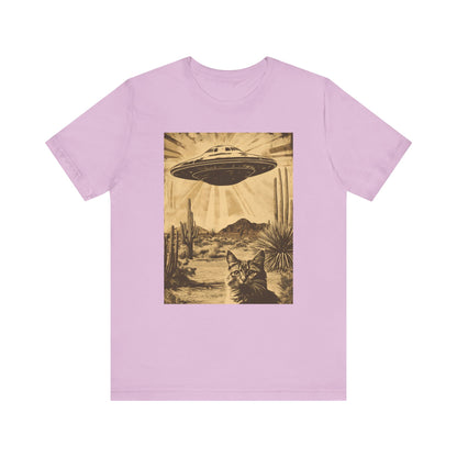 UFO Retro Cat Tee - Unisex Short Sleeve Shirt - CoolCollectiveCo