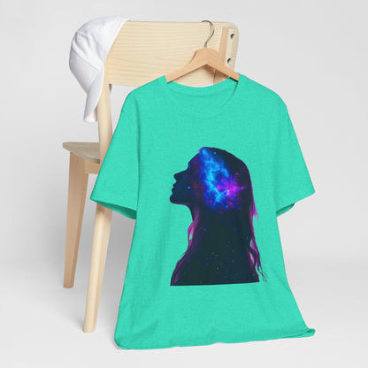 Cosmic Dreamer Unisex Jersey Tee - Galaxy Silhouette T-Shirt - CoolCollectiveCo