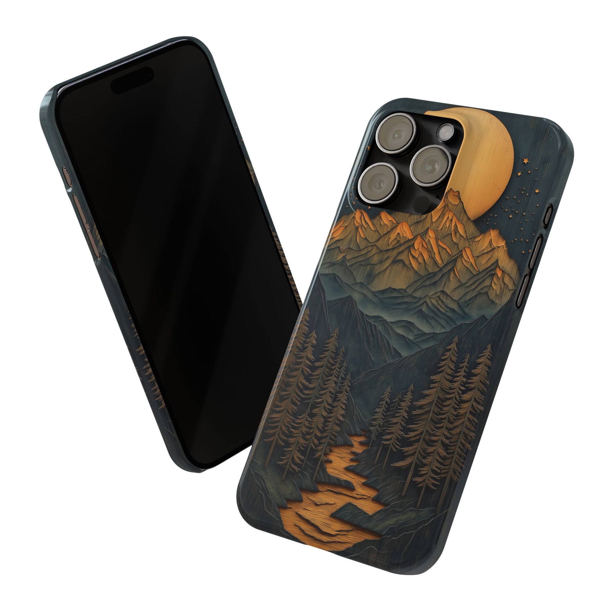 Mountain Sunset Slim Phone Case - Nature Inspired Design - CoolCollectiveCo