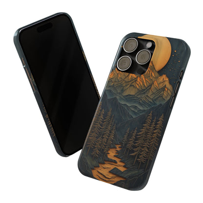 Mountain Sunset Slim Phone Case - Nature Inspired Design - CoolCollectiveCo