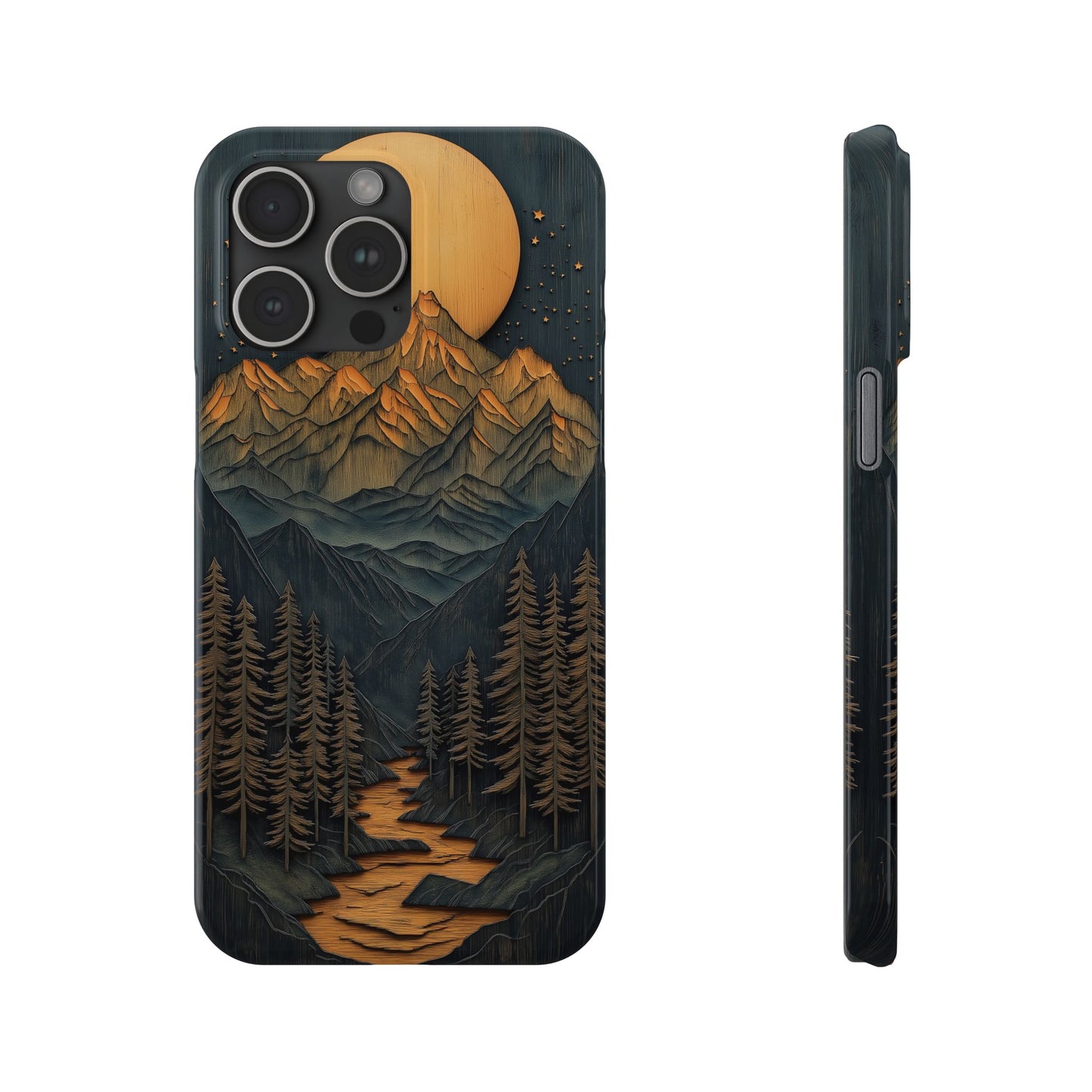 Mountain Sunset Slim Phone Case - Nature Inspired Design - CoolCollectiveCo