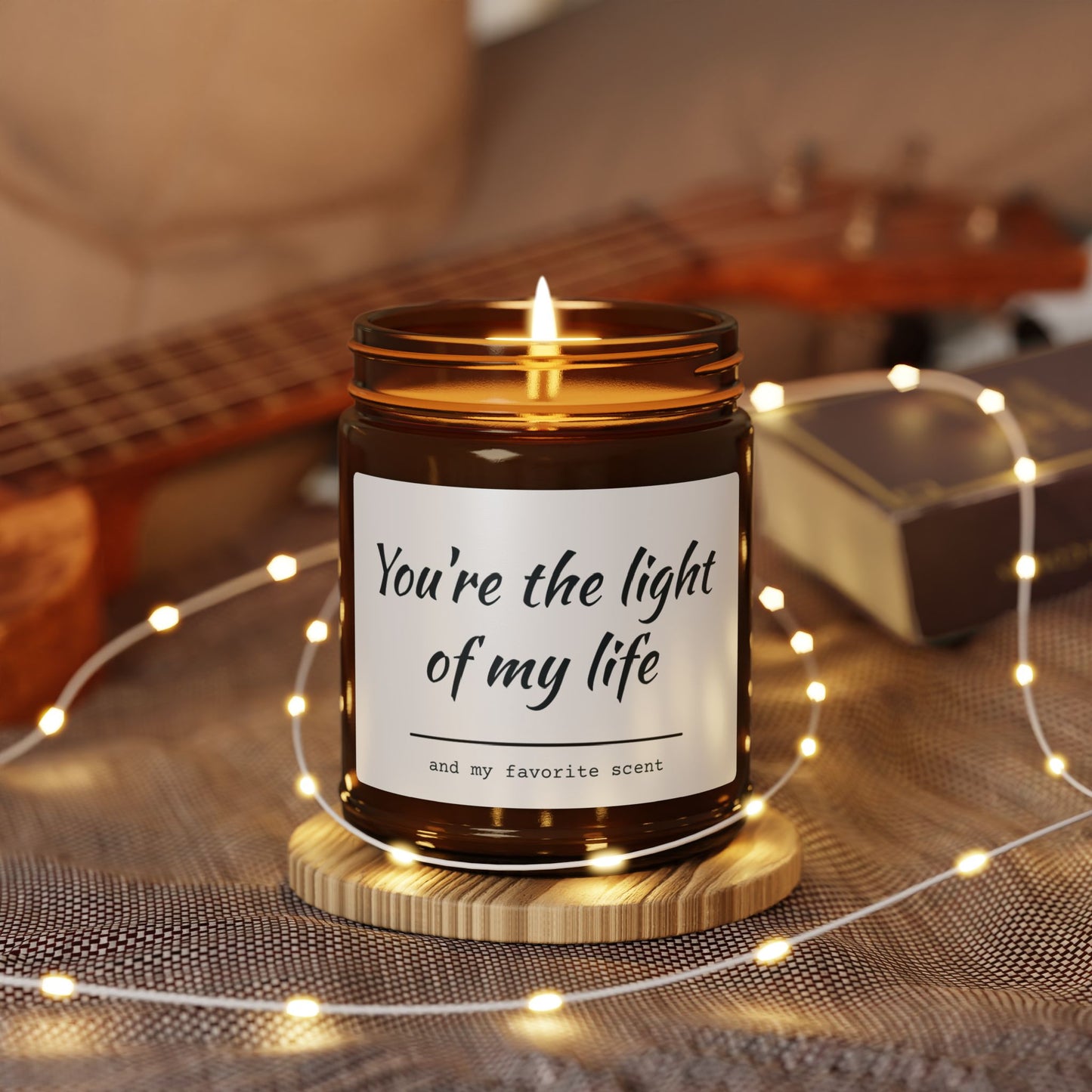 You're the light of my life and my favorite scent Scented Soy Candle (Multi-Size, Amber Jar) - CoolCollectiveCo