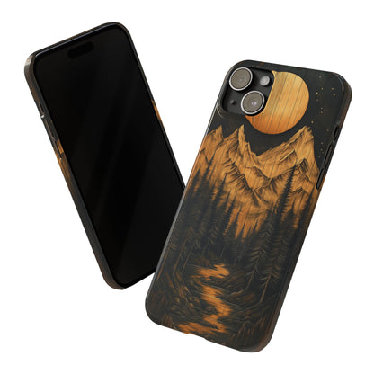 Mountain Sunset Slim Phone Case - Nature-Inspired Design for Outdoor Enthusiasts - CoolCollectiveCo