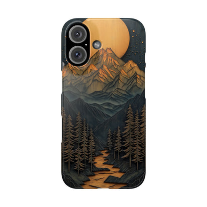 Mountain Sunset Slim Phone Case - Nature Inspired Design - CoolCollectiveCo