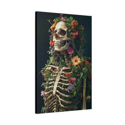 Floral Skeleton Canvas Gallery Wrap - Nature Inspired Wall Art - CoolCollectiveCo