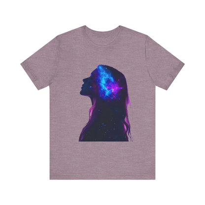 Cosmic Dreamer Unisex Jersey Tee - Galaxy Silhouette T-Shirt - CoolCollectiveCo