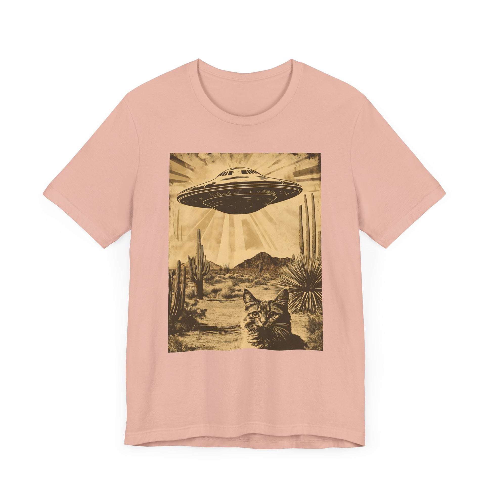 UFO Retro Cat Tee - Unisex Short Sleeve Shirt - CoolCollectiveCo