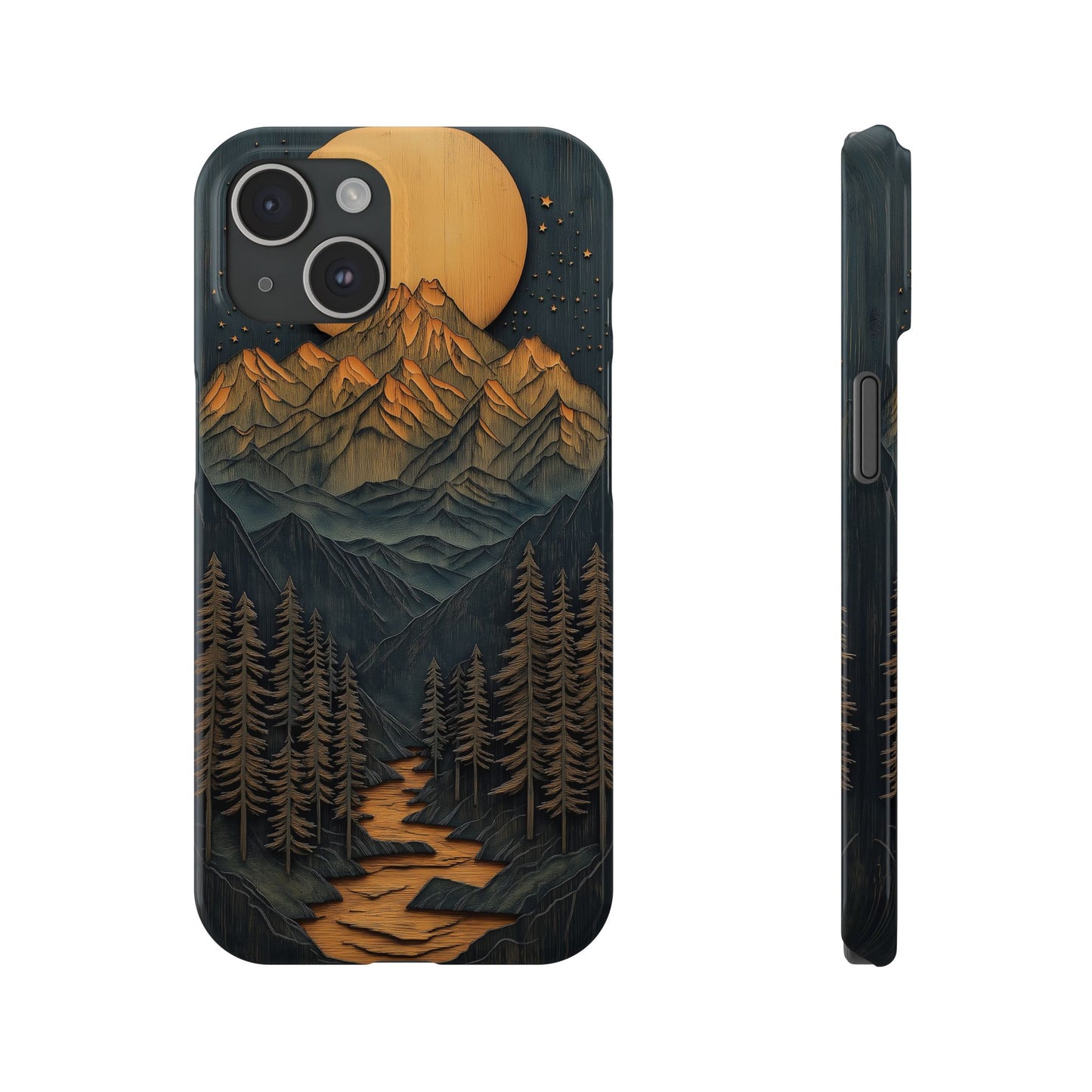 Mountain Sunset Slim Phone Case - Nature Inspired Design - CoolCollectiveCo