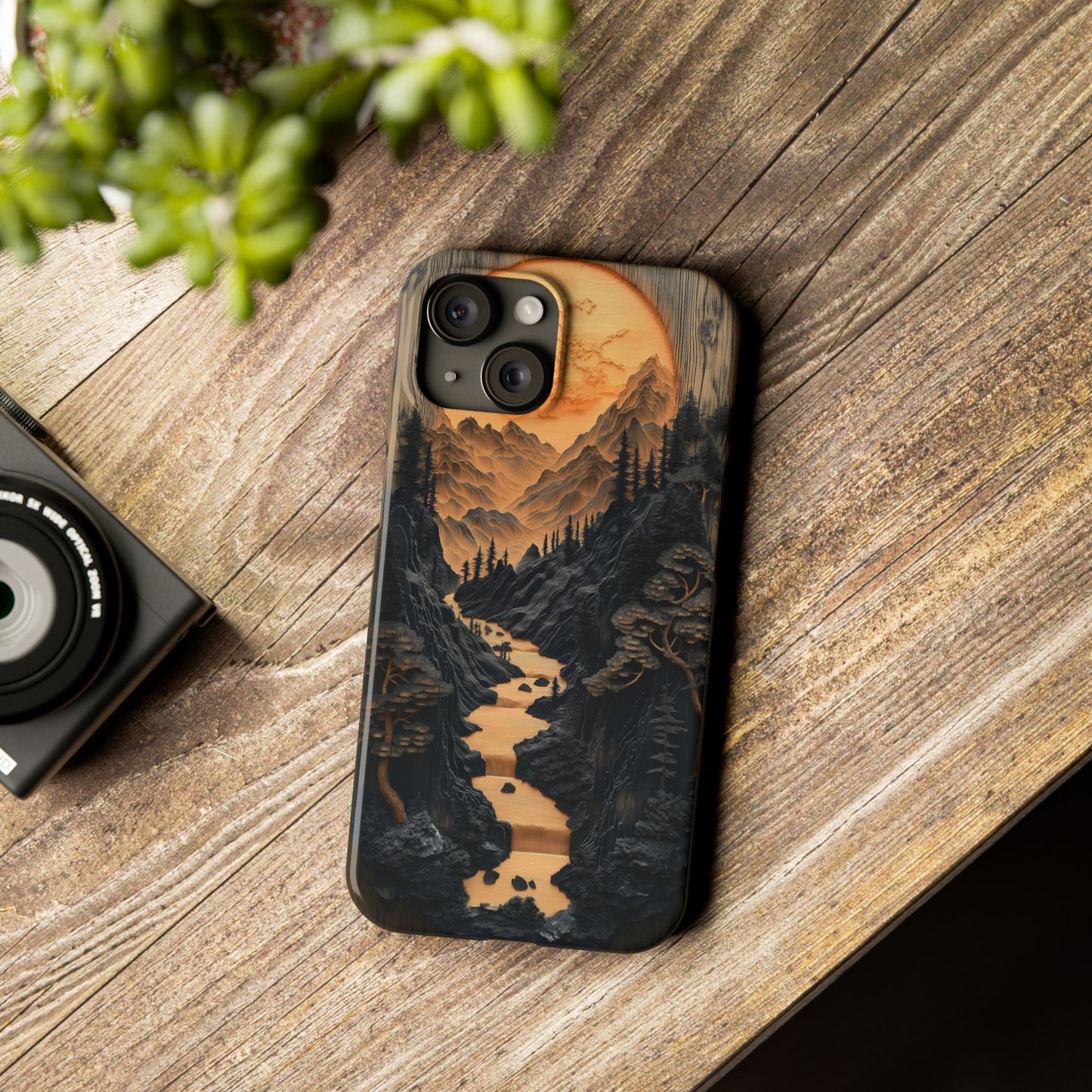 Mountain Sunset Slim Phone Case | Nature-Inspired Design for Adventurers - CoolCollectiveCo