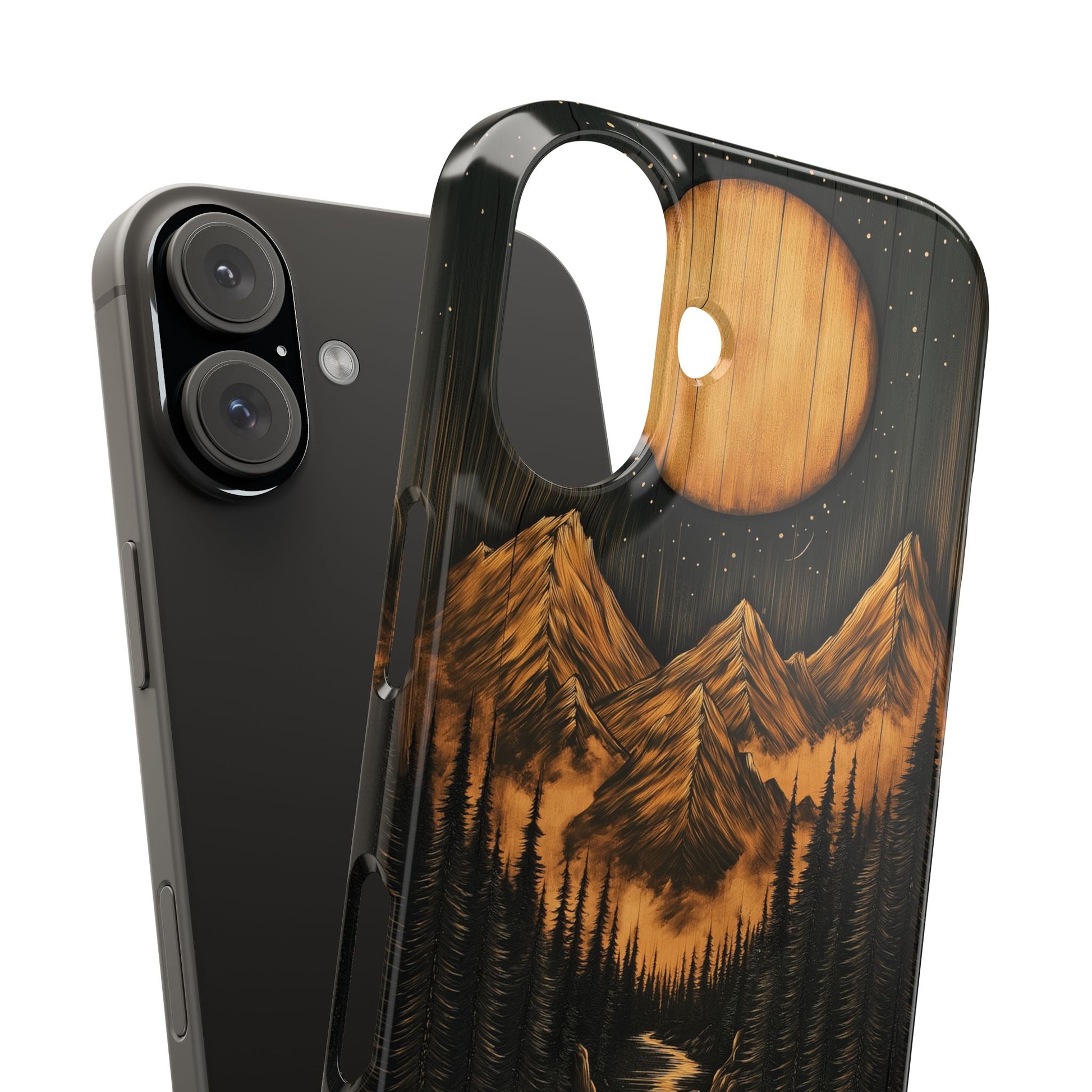 Mountain River Slim Phone Case with Moon Design - CoolCollectiveCo