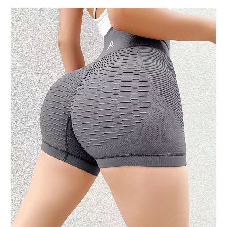 Grid Design Shorts Gym Yoga High Waist Fitness Sports Pants Women - CoolCollectiveCo