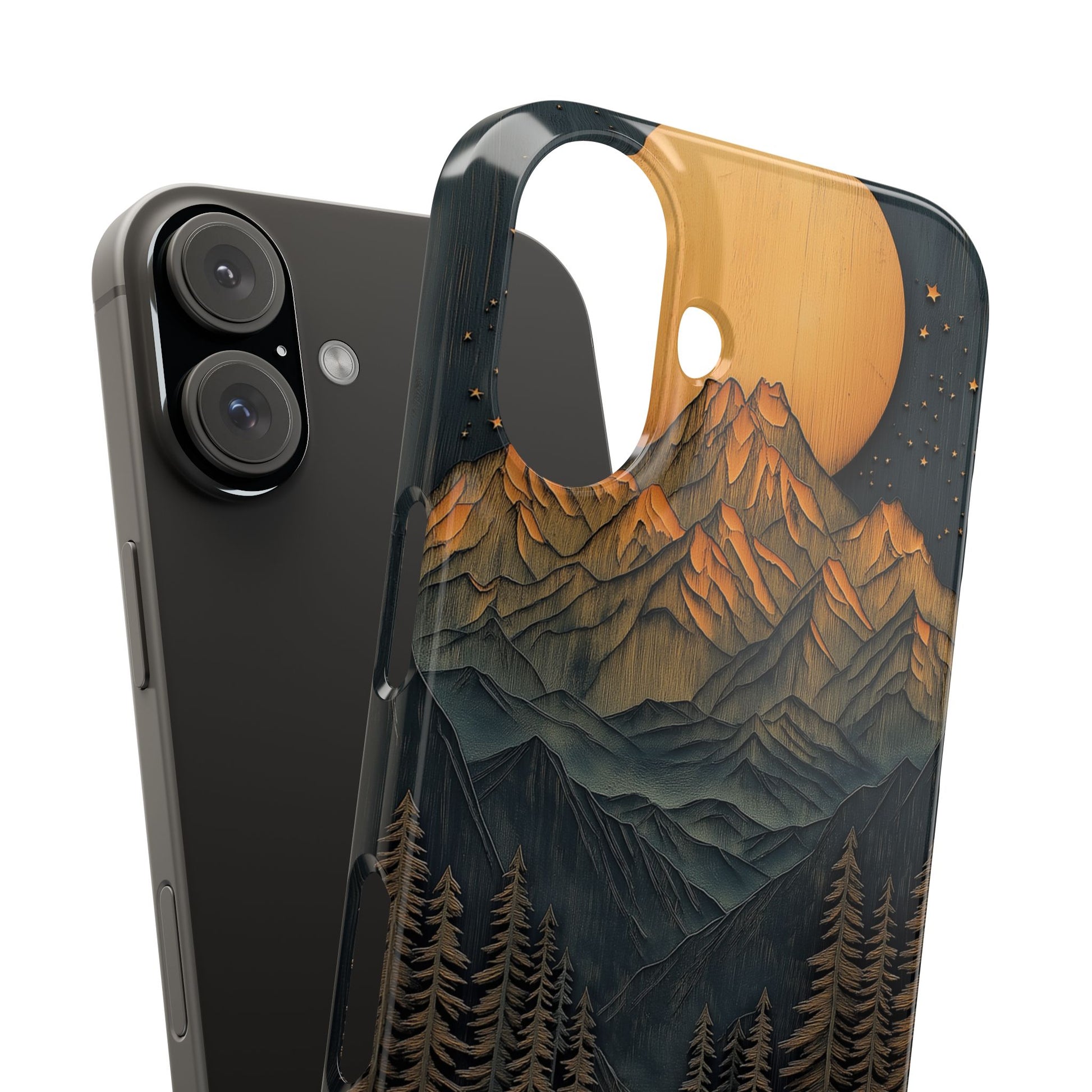 Mountain Sunset Slim Phone Case - Nature Inspired Design - CoolCollectiveCo