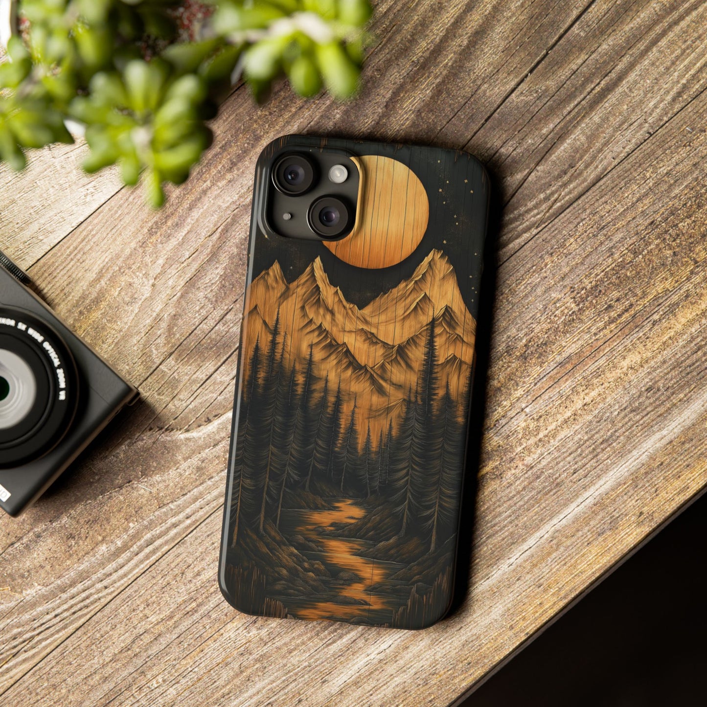 Mountain Sunset Slim Phone Case - Nature-Inspired Design for Outdoor Enthusiasts - CoolCollectiveCo