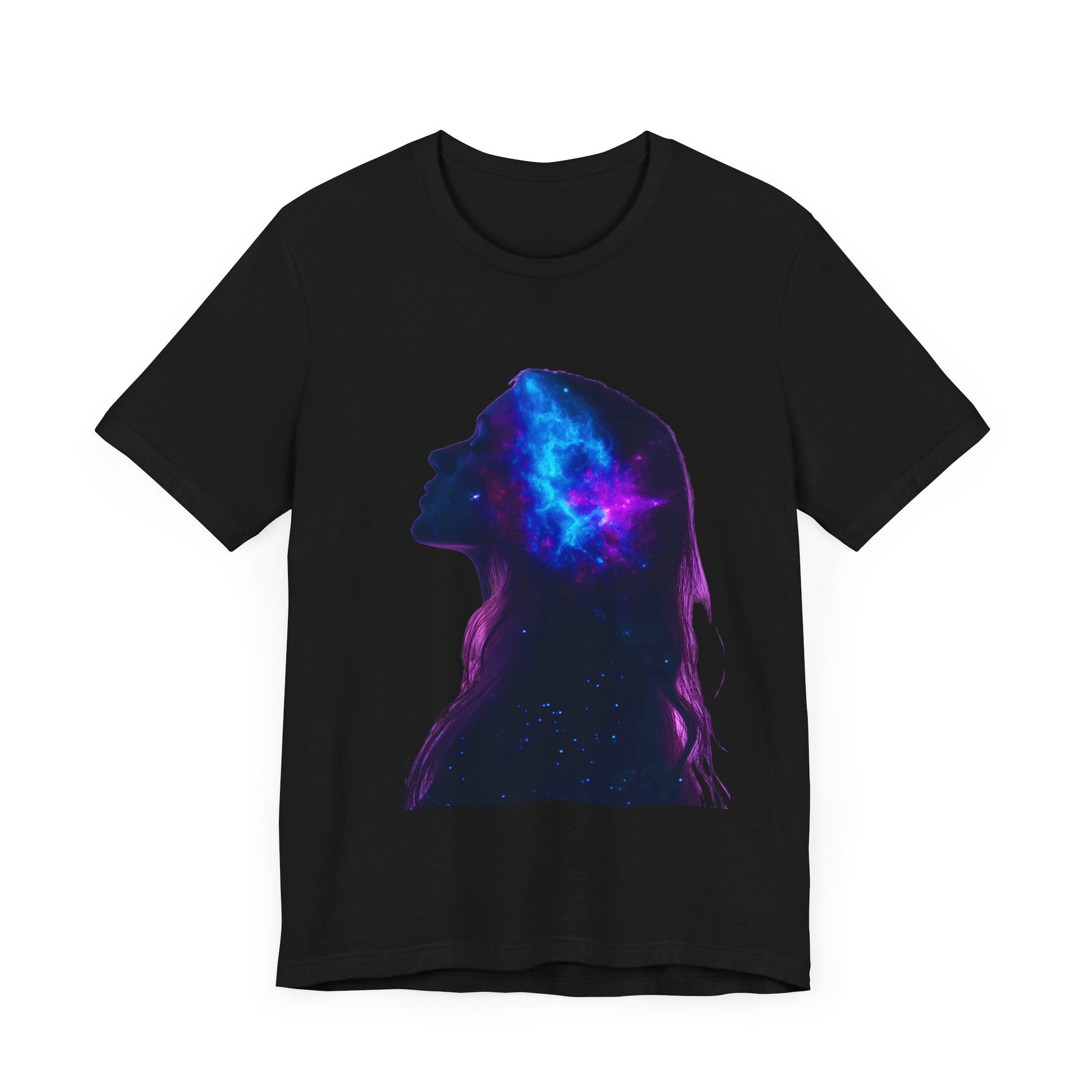 Cosmic Dreamer Unisex Jersey Tee - Galaxy Silhouette T-Shirt - CoolCollectiveCo