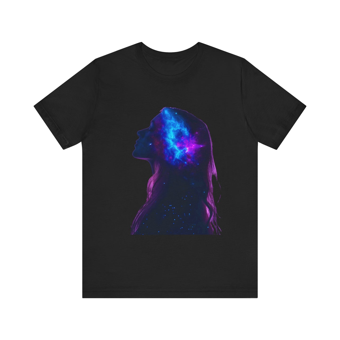 Cosmic Dreamer Unisex Jersey Tee - Galaxy Silhouette T-Shirt - CoolCollectiveCo