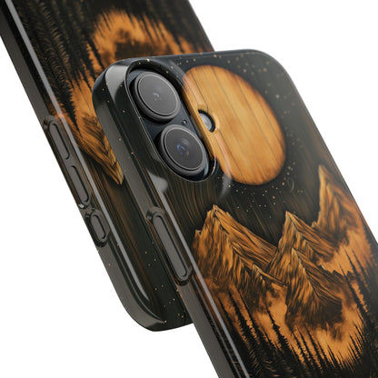 Mountain River Slim Phone Case with Moon Design - CoolCollectiveCo