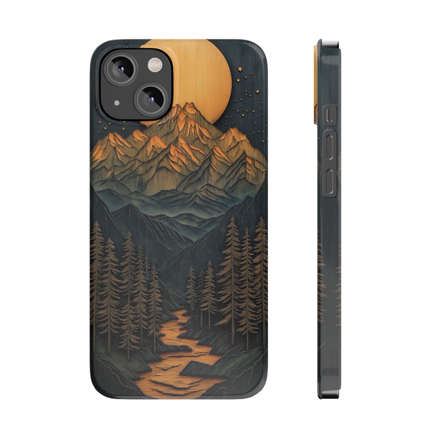 Mountain Sunset Slim Phone Case - Nature Inspired Design - CoolCollectiveCo