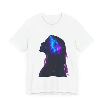 Cosmic Dreamer Unisex Jersey Tee - Galaxy Silhouette T-Shirt - CoolCollectiveCo