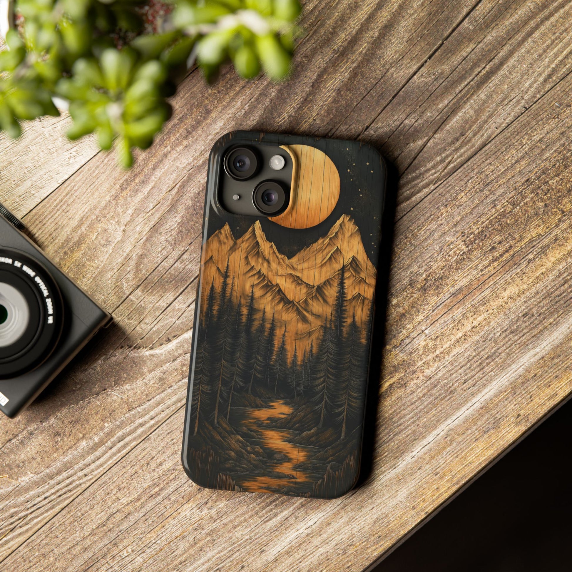 Mountain Sunset Slim Phone Case - Nature-Inspired Design for Outdoor Enthusiasts - CoolCollectiveCo