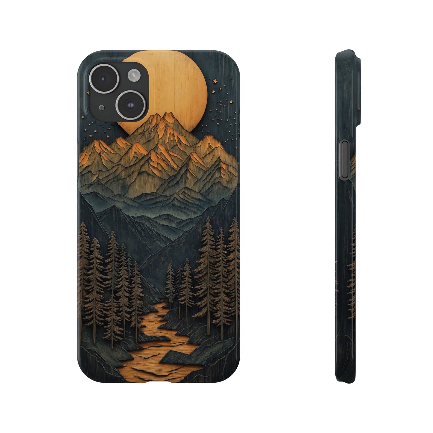 Mountain Sunset Slim Phone Case - Nature Inspired Design - CoolCollectiveCo