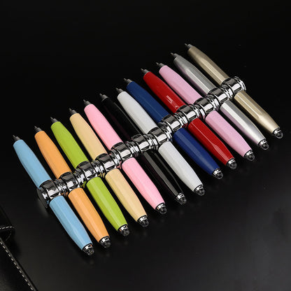 Creative Multi-Function LED Pen Spinning ADHD Decompression Gyro Metal Ballpoint Pen Fashion Office School Supplies Writing Pens